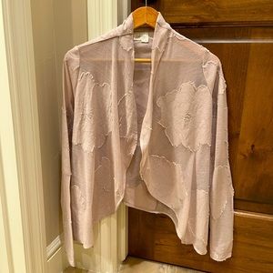 Anthropologie XS pink long sleeve open front wrap